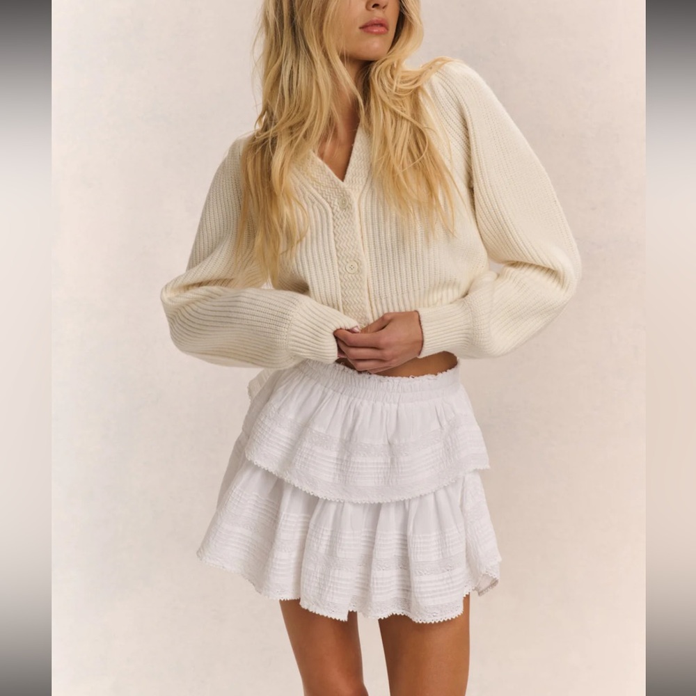 Loveshackfancy Avignon Crop Cardigan Size XS